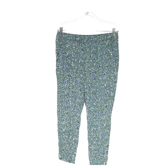 Jessica Simpson Green Floral Cropped Pants - Women's L - Picture 1 of 4